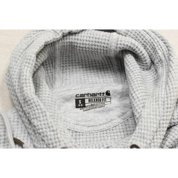 Carhartt Hoodie Womens Small Waffle Knit Relaxed Fit Pullover Kangaroo Pocket - Picture 7 of 8